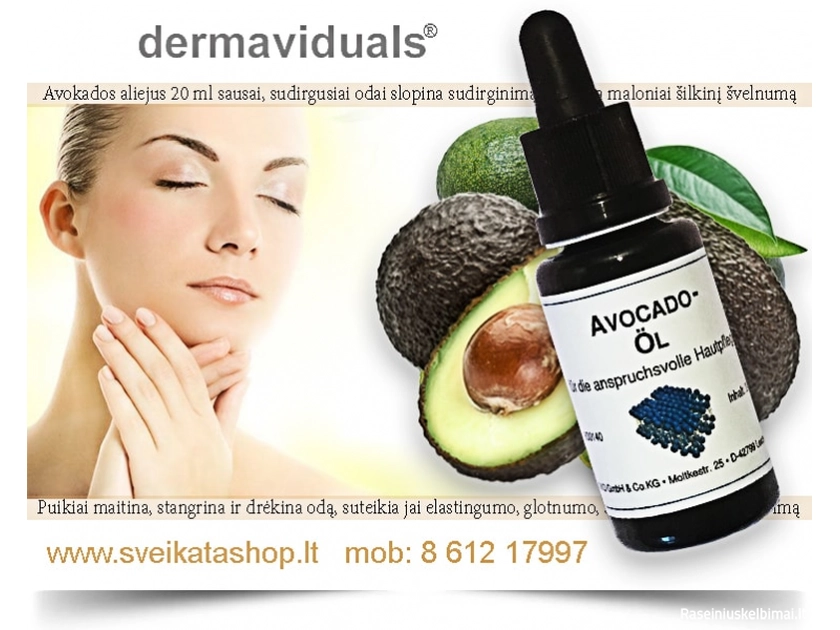Avokado aliejus – odos maitinimas ir regeneracija