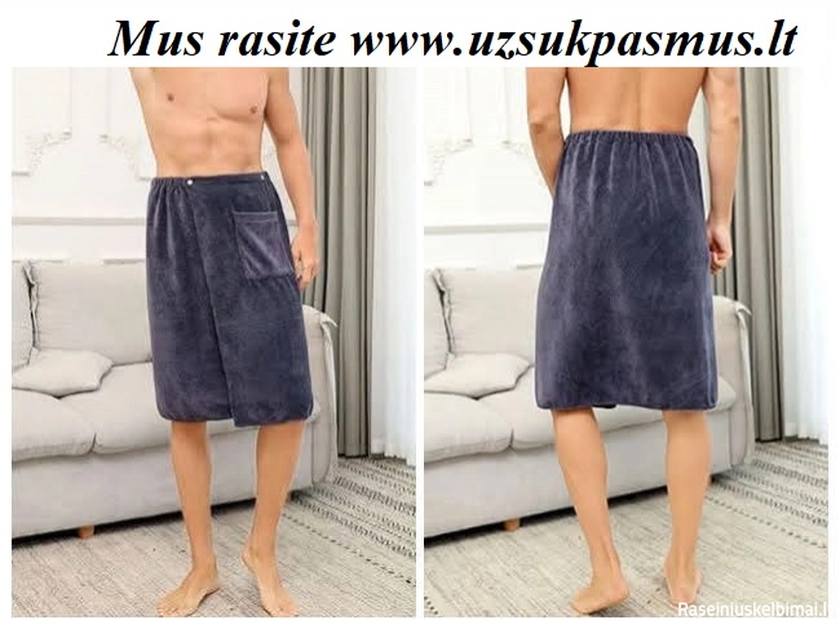 Pirties-saunos rankšluostis su kišene – patogus ir praktiškas!