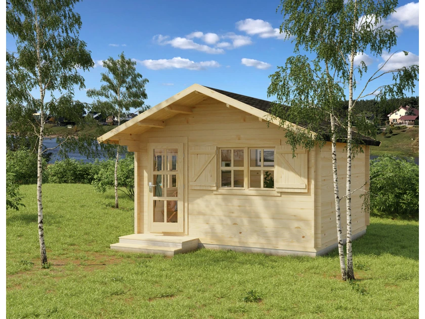 Atviras medinis namelis 4.5x4.5m – 44mm storio sienos