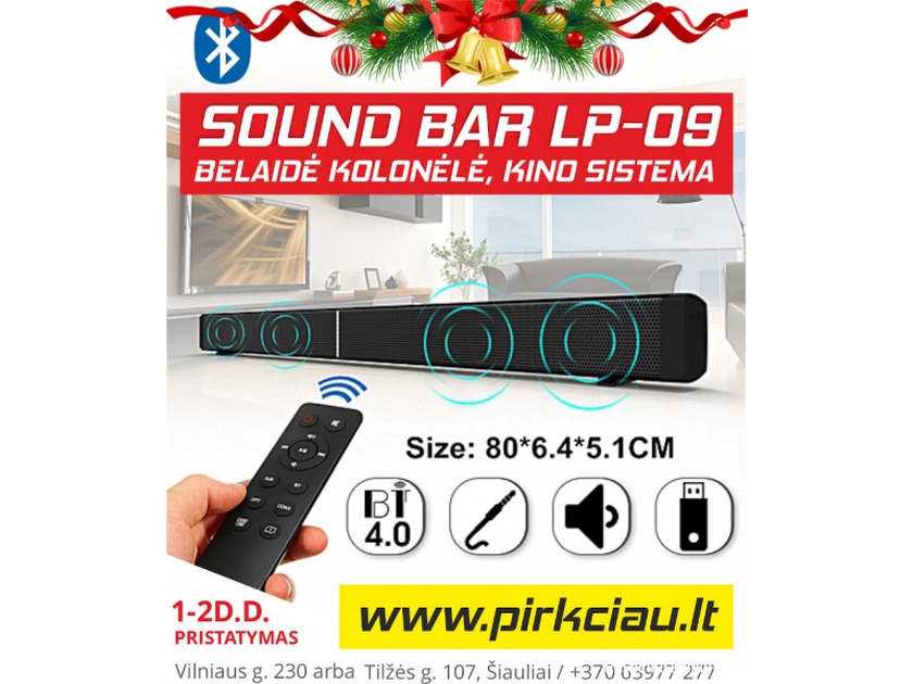 Tobula kino patirtis namuose su LP-09 Sound Bar