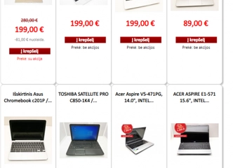 Peržiūrėti skelbimą - PIGŪS NAUDOTI NEŠIOJAMI KOMPIUTERIAI SU GARAN
