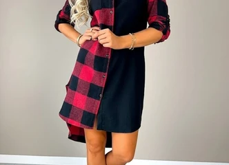 Prailginta flanelės tunika - komfortas ir moderni klasika